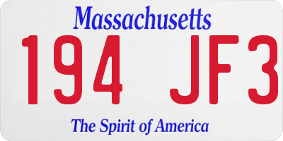 MA license plate 194JF3