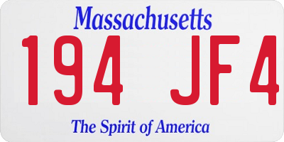 MA license plate 194JF4