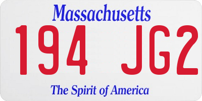 MA license plate 194JG2