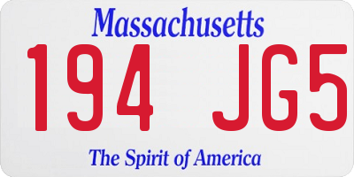 MA license plate 194JG5