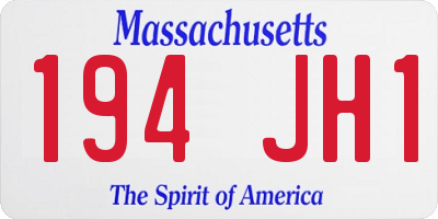 MA license plate 194JH1