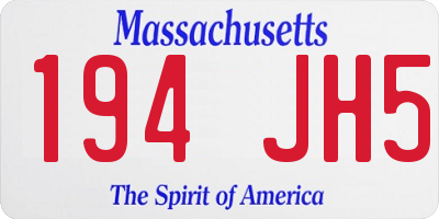 MA license plate 194JH5
