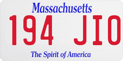 MA license plate 194JI0