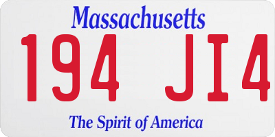 MA license plate 194JI4