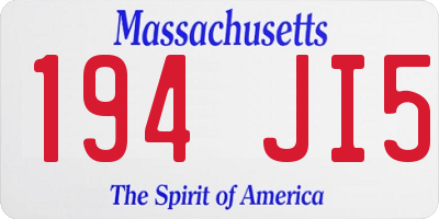 MA license plate 194JI5