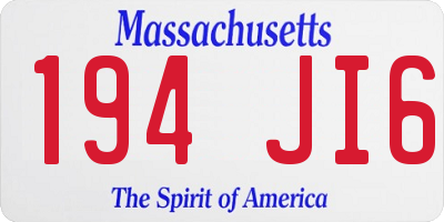 MA license plate 194JI6
