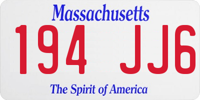MA license plate 194JJ6