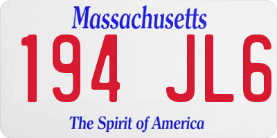 MA license plate 194JL6