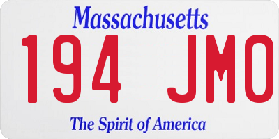 MA license plate 194JM0