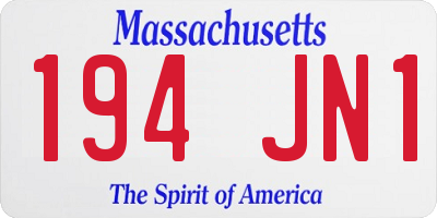 MA license plate 194JN1