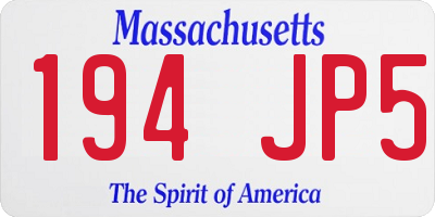 MA license plate 194JP5