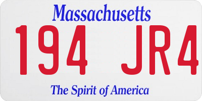 MA license plate 194JR4