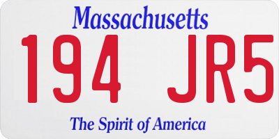 MA license plate 194JR5