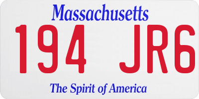 MA license plate 194JR6