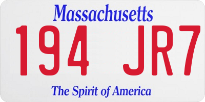 MA license plate 194JR7