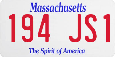 MA license plate 194JS1