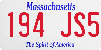 MA license plate 194JS5