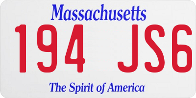MA license plate 194JS6