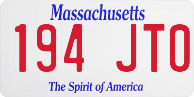 MA license plate 194JT0