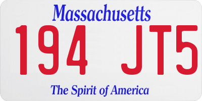 MA license plate 194JT5