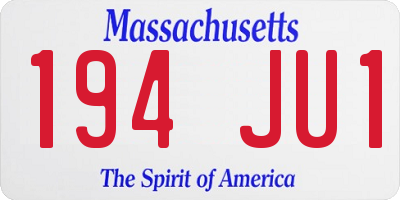 MA license plate 194JU1