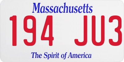 MA license plate 194JU3