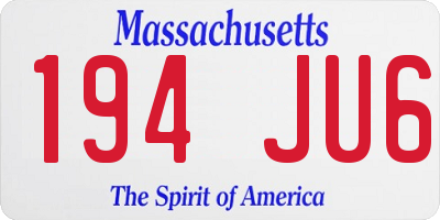 MA license plate 194JU6