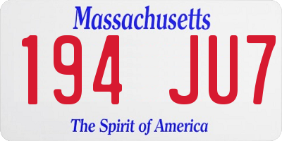 MA license plate 194JU7