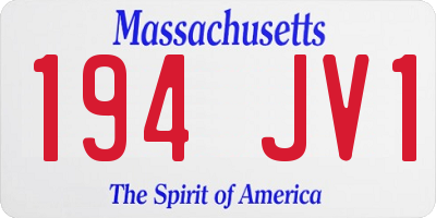 MA license plate 194JV1
