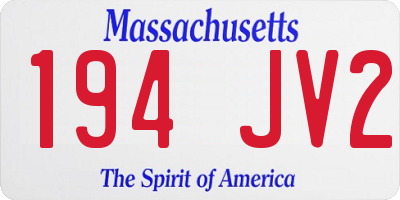 MA license plate 194JV2