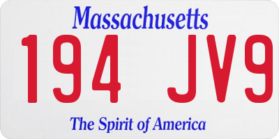 MA license plate 194JV9