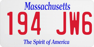 MA license plate 194JW6