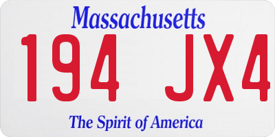 MA license plate 194JX4