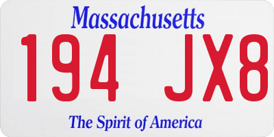 MA license plate 194JX8
