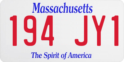 MA license plate 194JY1