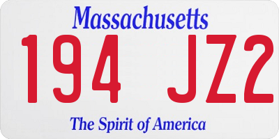 MA license plate 194JZ2