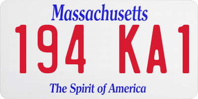 MA license plate 194KA1