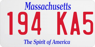 MA license plate 194KA5