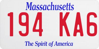 MA license plate 194KA6