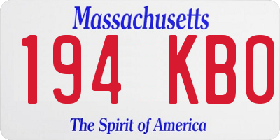 MA license plate 194KB0
