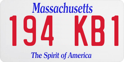 MA license plate 194KB1