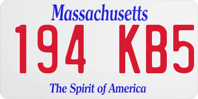 MA license plate 194KB5