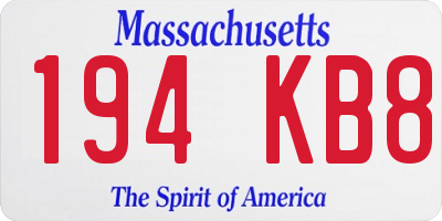 MA license plate 194KB8