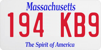 MA license plate 194KB9