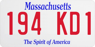 MA license plate 194KD1