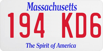 MA license plate 194KD6