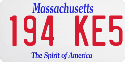 MA license plate 194KE5