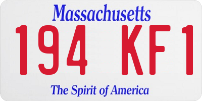 MA license plate 194KF1