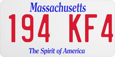 MA license plate 194KF4