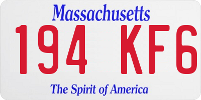 MA license plate 194KF6